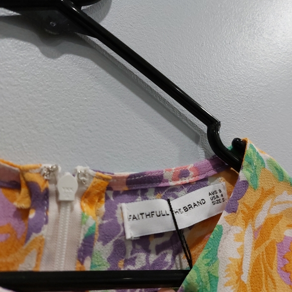 Faithfull the Brand Florence Mini Dress Ade Floral Print Size Small 4 - Picture 4 of 7